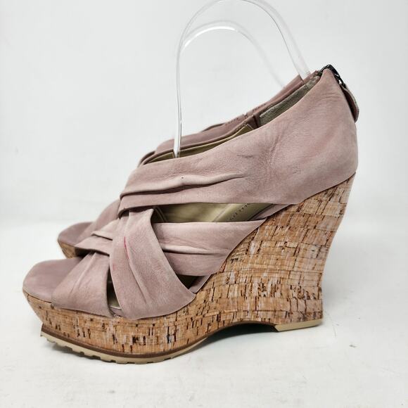 Lisa for Donald J. Pliner Platform Wedge Sameh Leather Back Zip Women Mauve 8.5M - Picture 11 of 15